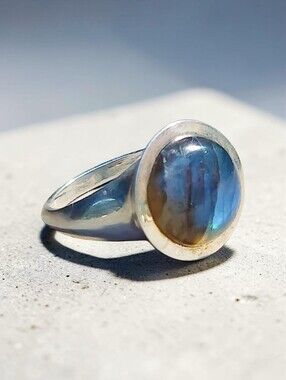 Heavy Sterling Silver The Genuine Gemstone Company Labradorite Ring
